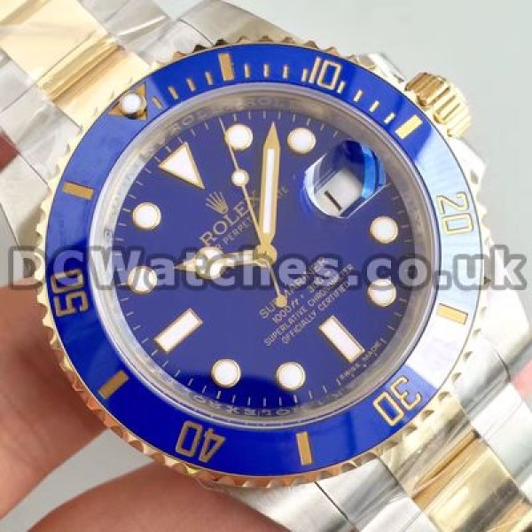 Brilliant 40MM Rolex Submariner Copy Watches With Blue Dials And Ceramic Bezels For Men