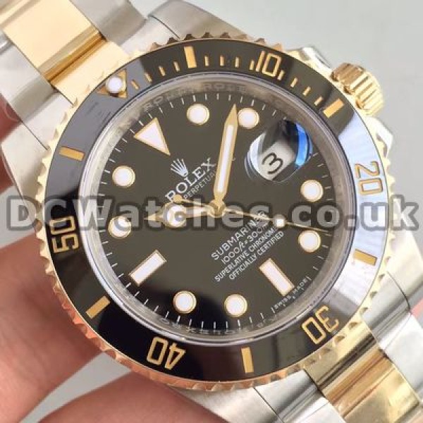 Luxury Male Automatic Movements Rolex Submariner Replica Watches With Gold & Steel Cases Online