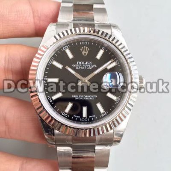 Mature Male Black Dials Rolex Datejust II Copy Watches Online With Swiss Automatic Movements