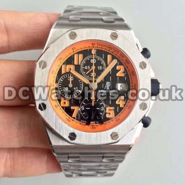 Distinctive Orange Arabic Numerals Male 42MM Audemars Piguet Royal Oak Offshore Replica Watches With Black Dials