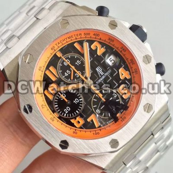 Distinctive Orange Arabic Numerals Male 42MM Audemars Piguet Royal Oak Offshore Replica Watches With Black Dials