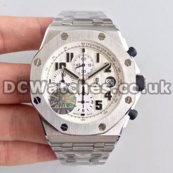 Fashionable White Dials And Steel Bracelets Male Audemars Piguet Royal Oak Offshore Copy Watches Online