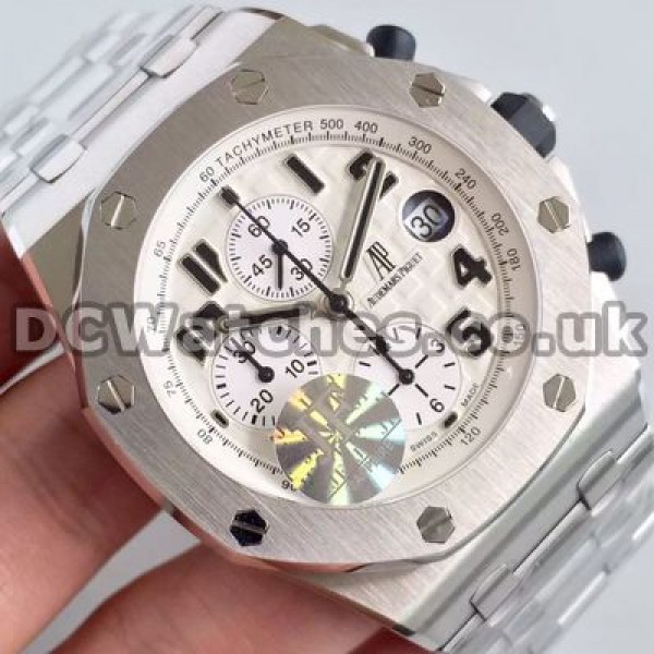 Fashionable White Dials And Steel Bracelets Male Audemars Piguet Royal Oak Offshore Copy Watches Online