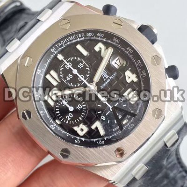 Graceful Male Black Dials And Black Crocodile Straps Audemars Piguet Royal Oak Offshore Copy Watches