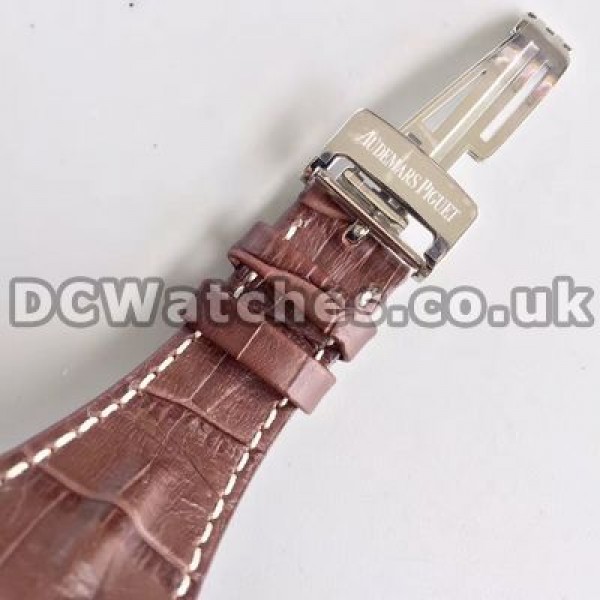 Male Brown Crocodile Straps Audemars Piguet Royal Oak Offshore Replica Watches Online With White Dials