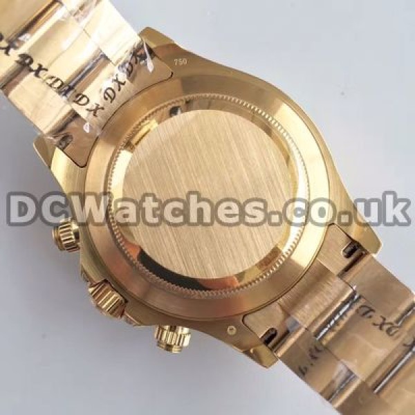 Modern Gold Steel Bracelets Male Rolex Daytona Fake Watches With Black Dials Sale