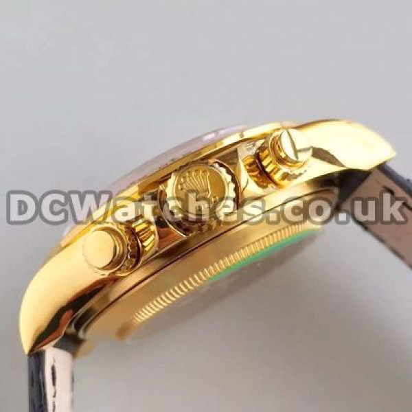 Charming Diamond Indexes And Gold Steel Cases Rolex Daytona Copy Watches For Men