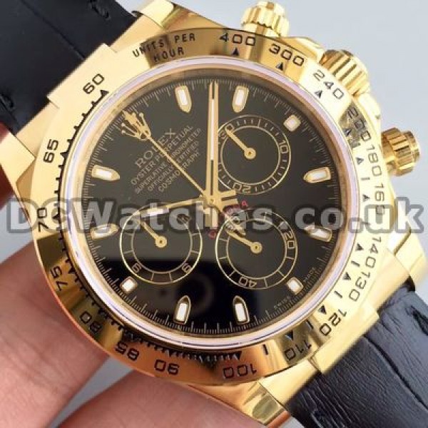 Popular Black Dials And Gold Steel Cases Male Rolex Daytona Fake Watches For Hot Sale