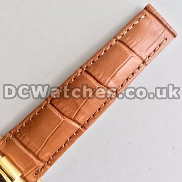 Graceful Brown Crocodile Straps Male Rolex Daytona Fake Watches Sale With Gold Steel Cases