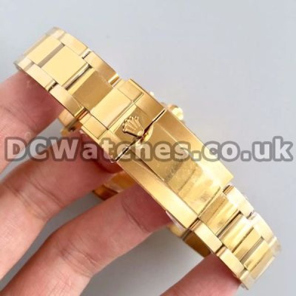 High-end Gold Steel Cases And Bracelets Rolex Daytona Copy Watches Sale With Black Dials For Men