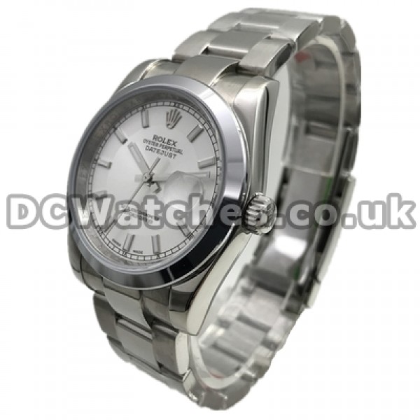 Hot-selling White Dials Rolex Datejust Fake Watches For Men With 36MM Steel Cases