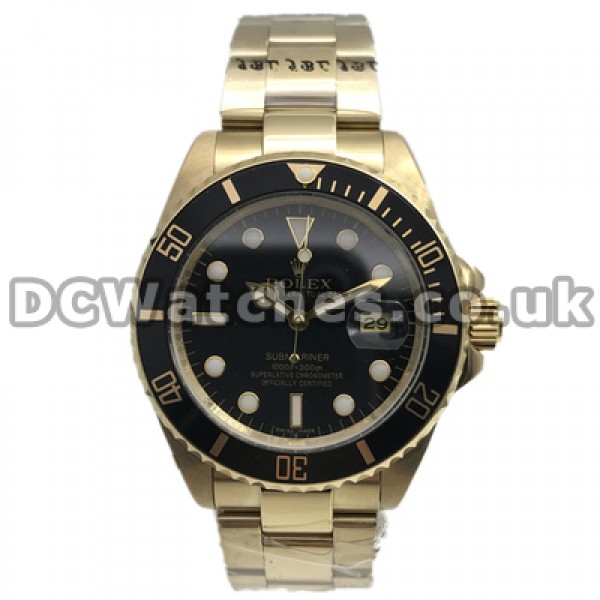 New Best-selling Gold Steel Cases Rolex Submariner Copy Watches For Men With Black Dials