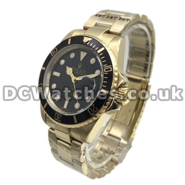 New Best-selling Gold Steel Cases Rolex Submariner Copy Watches For Men With Black Dials