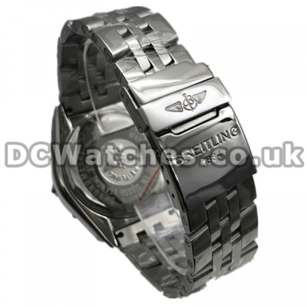 Pure White Dials Breitling Chronomat Copy Watches For Men Online With Steel Bracelets