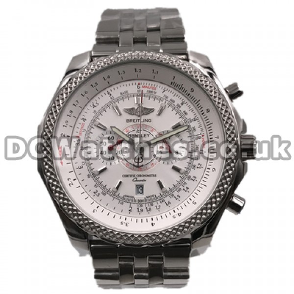 Special 48MM Male Steel Bracelets Breitling Bentley Replica Watches With Swiss Quartz Movements