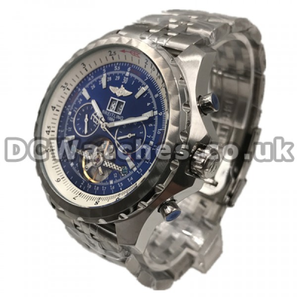 Cheap Blue Dials Swiss Breitling Bentley Fake Watches Sale For Men With 48MM Steel Cases