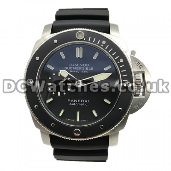 Sturdy Black Dials Panerai Luminor Submersible Copy Watches For Men With Swiss Automatic Movements