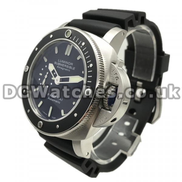 Sturdy Black Dials Panerai Luminor Submersible Copy Watches For Men With Swiss Automatic Movements