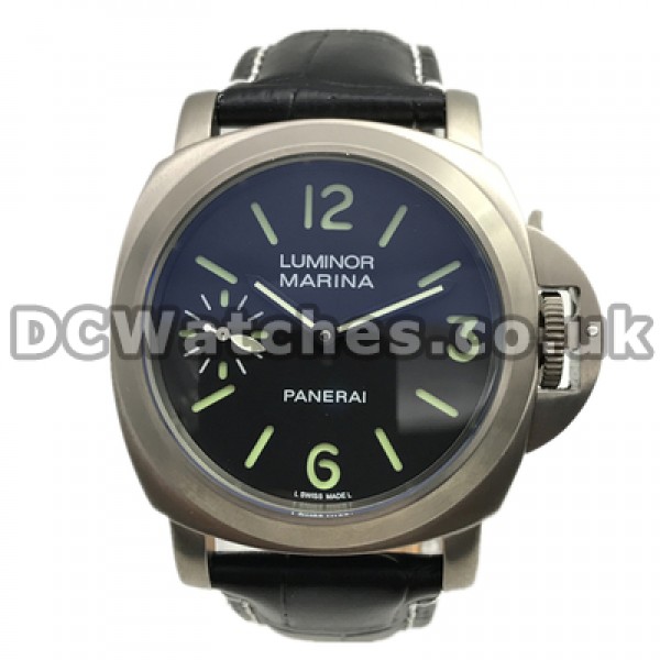 Practical Swiss Male Automatic Movements Panerai Luminor Base Fake Watches With Titanium Cases