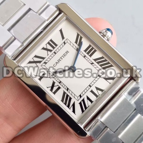 Reliable Swiss Quartz Movements And Steel Bracelets Cartier Tank Solo Replica Watches With White Dials