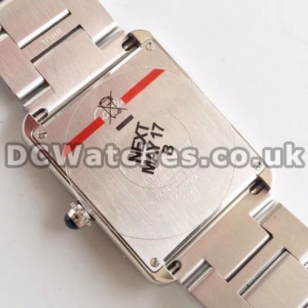 Reliable Swiss Quartz Movements And Steel Bracelets Cartier Tank Solo Replica Watches With White Dials