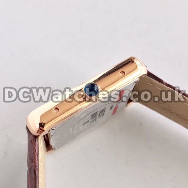 Attractive Quartz Movements And Rose Gold Steel Cases Cartier Tank Solo Copy Watches Sale