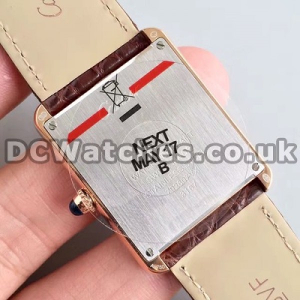 Attractive Quartz Movements And Rose Gold Steel Cases Cartier Tank Solo Copy Watches Sale