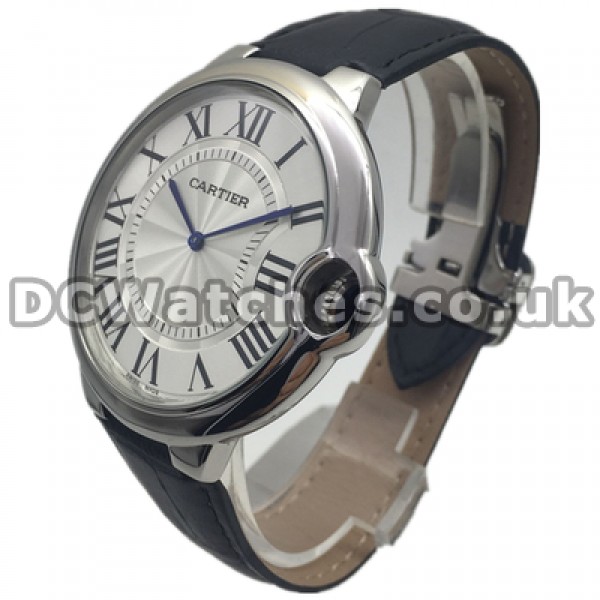 High-quality Male Swiss Quartz Movements Ballon Bleu De Cartier Fake Watches With Steel Cases
