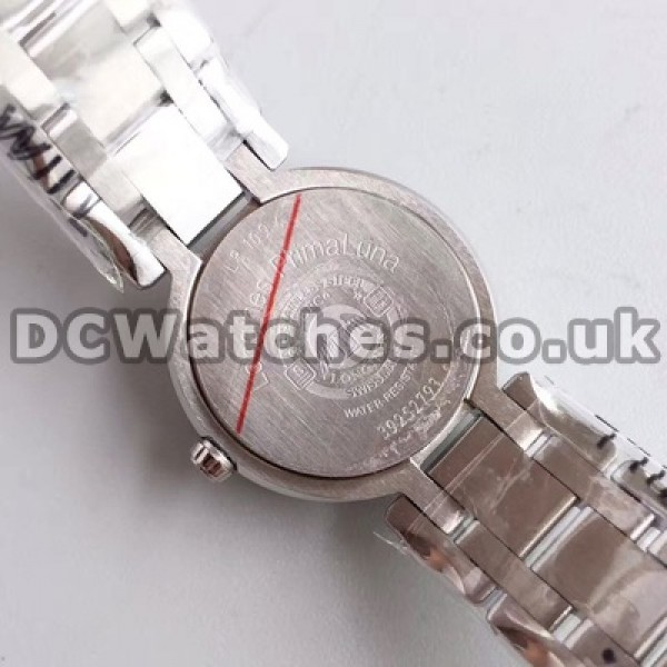 Glorious Dimaond Indexes Female Longines Primaluna Fake Watches Sale With Steel Cases Set Auger