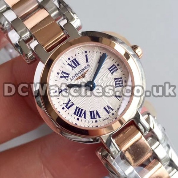 Female Swiss Quartz Movements 26MM Longines Primaluna Copy Watches With Rose Gold & Steel Cases