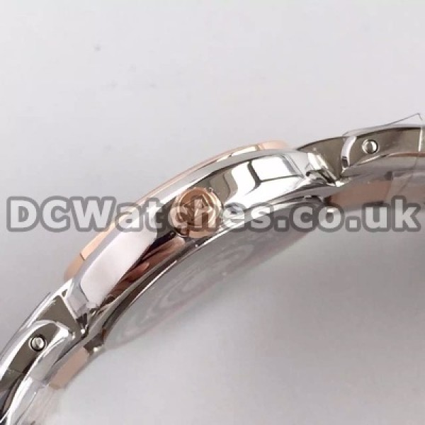 Brilliant Female Rose Gold & Steel Bracelets Longines Primaluna Replica Watches With Shiny Diamond Indexes