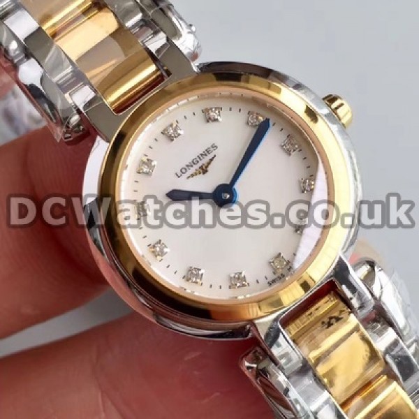 Swiss Diamond Indexes And Gold & Steel Cases Longines Primaluna Fake Watches For Ladies Sale