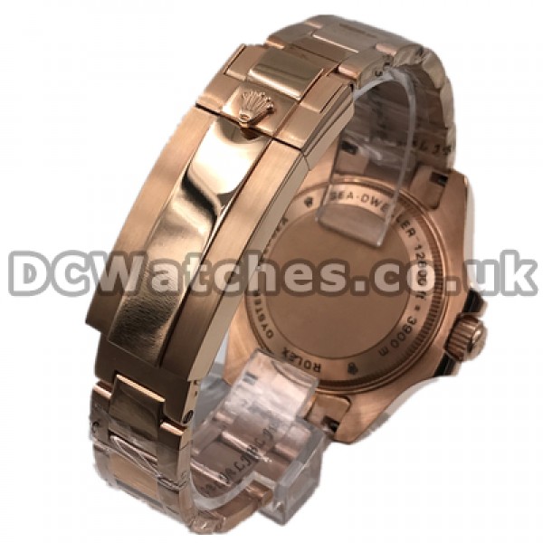 Reliable Rose Gold Steel Cases Male Rolex Deepsea Fake Watches With Swiss Automatic Movements Online