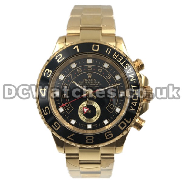 Glorious Gold Steel Bracelets Rolex Yacht-Master II Replica Watches For Men With Automatic Movements