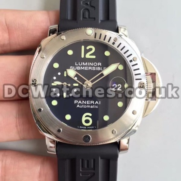 UK Swiss Made Panerai Luminor Replica Watches With Black Dials For Men