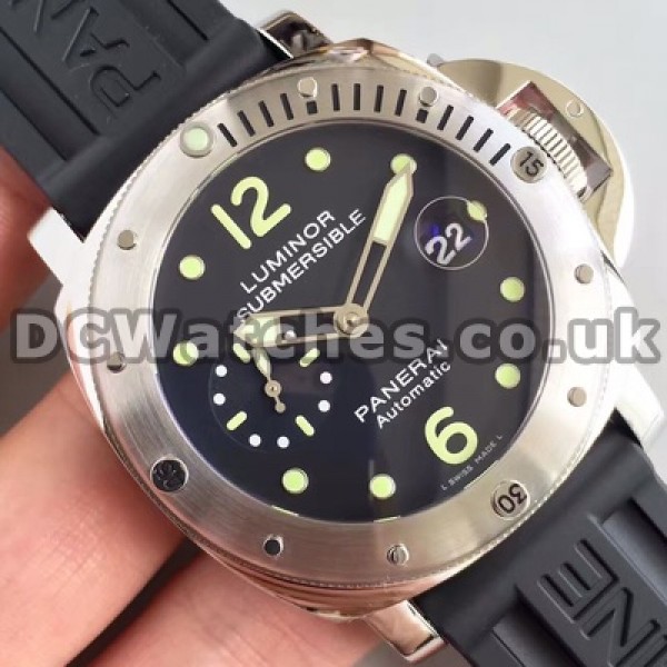 UK Swiss Made Panerai Luminor Replica Watches With Black Dials For Men