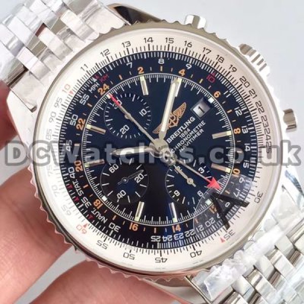 Meaningful Black Dials And 46MM Steel Cases Breitling Navitimer 7750 Copy Watches For Men