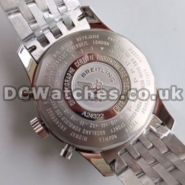 Charming Blue Dials And Steel Bracelets Male Breitling Navitimer 7750 Replica Watches For Sale