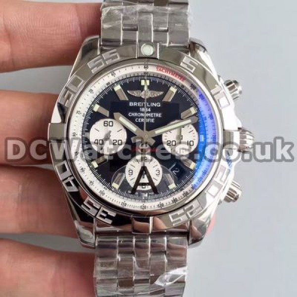 Accurate White Sub-dials And Black Dials Breitling Chronomat 7750 Copy Watches Sale For Men