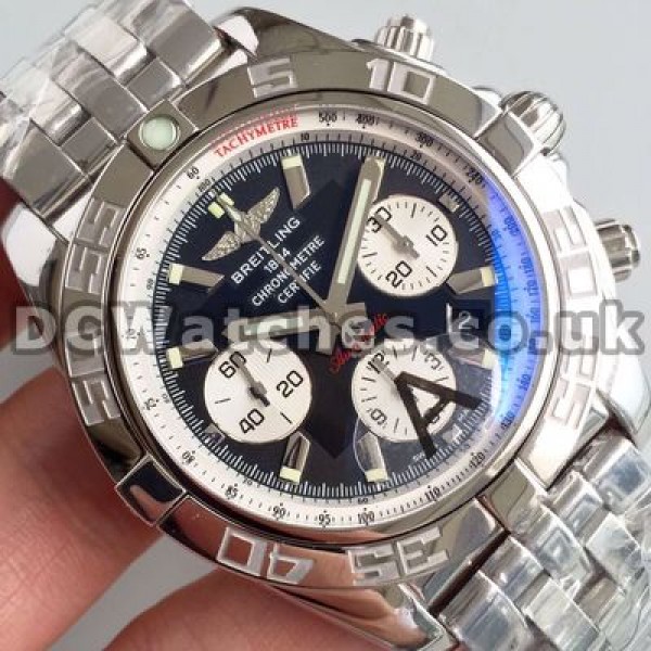 Accurate White Sub-dials And Black Dials Breitling Chronomat 7750 Copy Watches Sale For Men