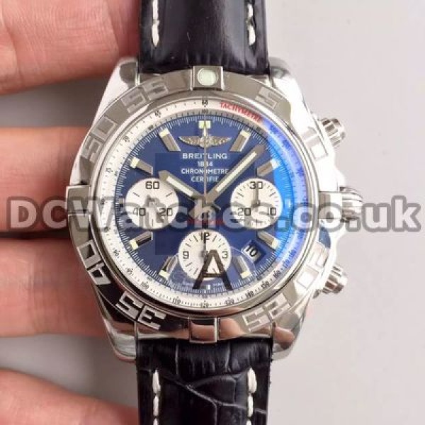 Special Blue Dials And White Sub-dials 44MM Breitling Chronomat 7750 Replica Watches Sale For Men