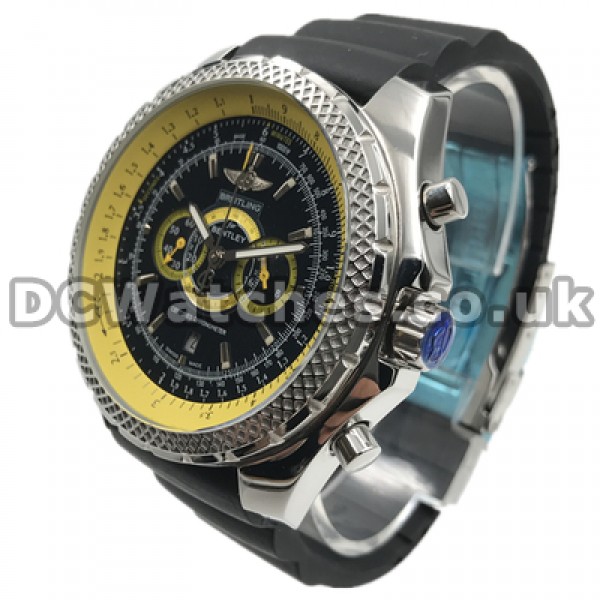 Special Yellow Sub-dials Male Breitling Bentley Supersports Light Body Fake Watches With 49MM Steel Cases