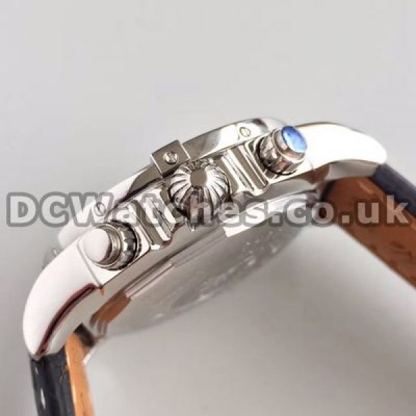 Popular Steel Cases Male Breitling Chronomat 7750 Fake Watches With White Dials Online