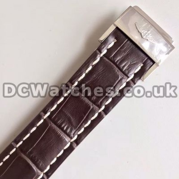 Popular Steel Cases Male Breitling Chronomat 7750 Fake Watches With White Dials Online