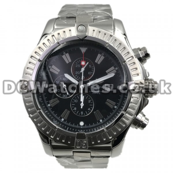 Elegant Swiss Male Quartz Movements Breitling Super Avenger Replica Watches With Steel Cases