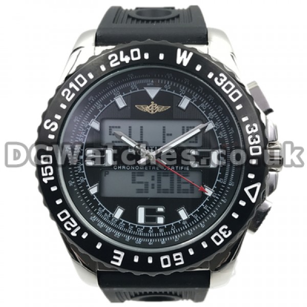 Cool Black Bezels And Black Dials Male Breitling Airwolf Raven Copy Watches With Quartz Movements