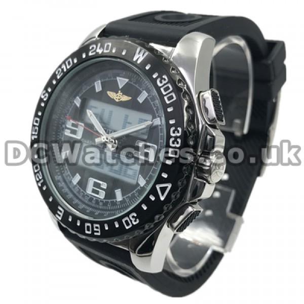 Cool Black Bezels And Black Dials Male Breitling Airwolf Raven Copy Watches With Quartz Movements