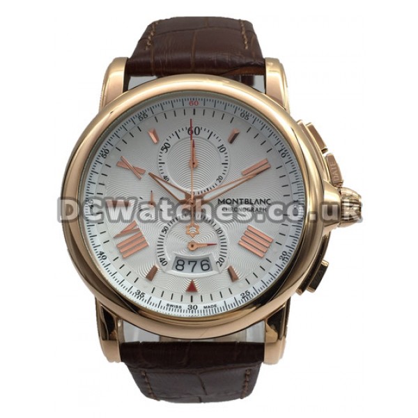 Delicate Male Swiss Quartz Movements 44MM Montblanc Star 4810 Replica Watches With White Dials