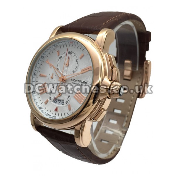 Delicate Male Swiss Quartz Movements 44MM Montblanc Star 4810 Replica Watches With White Dials