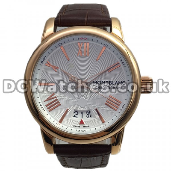 Glorious 43MM Male White Dials Montblanc Stars 4810 Replica Watches With Rose Gold Steel Case Sale